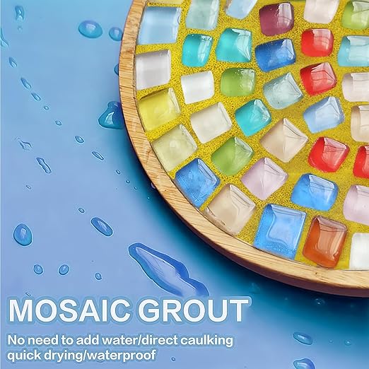 OOTDART Mosaic Crystal Grout, Mosaics Tile Tools, Mosaic Tile Accessories – Essential for Handmade Grouting and Perfect for DIY Craft Projects (Yellow, 8.8oz)