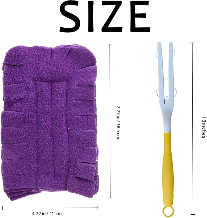 360° Electrostatic Duster Refills with Duster Handles, Reusable Duster Refills Washable Hand Duster, for Cleaning, Office, Ceiling Fan (1 Handle + 10 Refills)