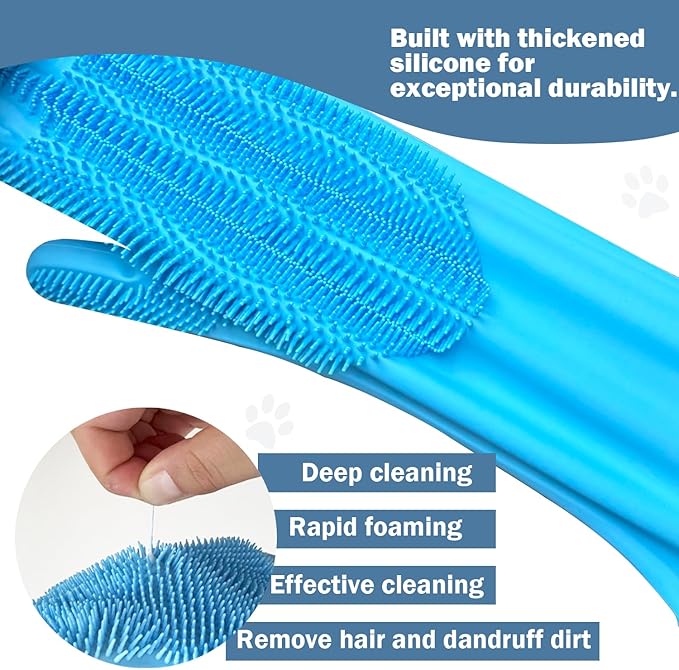 Anazzly pte Grooming Gloves: Bite-Resistant Pet Bathing Glove with Anti-Slip Particles, Wet and Dry use, Safe for All Ages. Great as Dog Brush Glove and Cat Gloves for Grooming