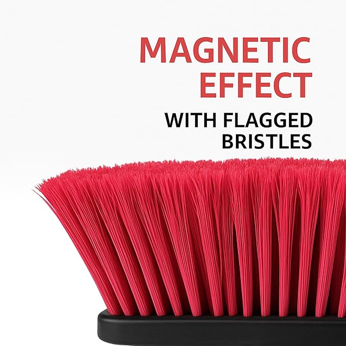Healing Atlas Aria Red Pro Sweep Edition – 13” Wide Sweeping Surface – Heavy-Duty Magnetic Flagged Bristles – Universal Thread – Recycled PP – Deep Indoor/Outdoor Professional Sweeper (RED, ARIA)