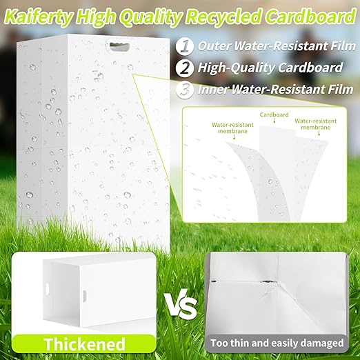 13 Gallon Disposable Trash Cans for Parties, 6 Pack Extra Large Portable Trash Can White Pop Up Trash Cans Bin, Recycle Collapsible Garbage Can Bins for Party Kitchen Camping Trash Can