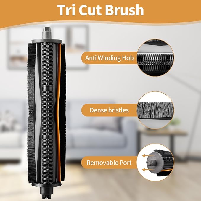 EOVWAEO TriCut Brush Replacement for Dreame X40 Ultra Complete / X30 Ultra / L40 Ultra / L30 Ultra / L20 Ultra / L10s Pro Ultra / L10s Ultra Vacuum Robot, Main Brush Long Term Use Clean Tangled Hair