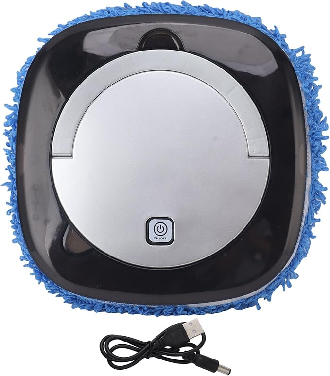 EMUKOEP Automatic Floor Mopping Robot Mopping Robot with Water Tank Vacuum and Mop Cleaning Robot (Silver)