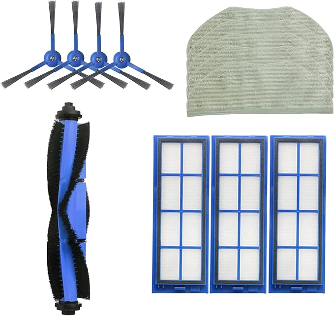 Replacement Parts Kit Fit for Eufy RoboVac L70 Hybrid Robot Vacuum Cleaner Accessories, 1 Rolling Brush 5 Mop Pads 3 HEPA Filters 4 Side Brushes