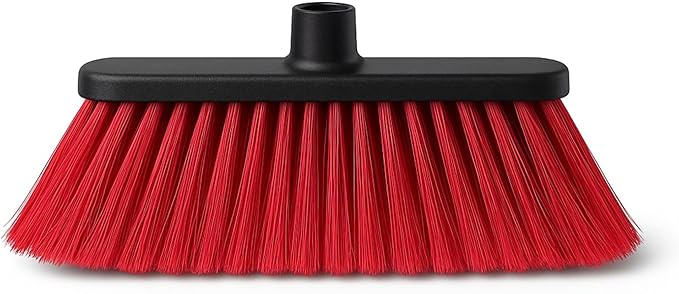 Healing Atlas Aria Red Pro Sweep Edition – 13” Wide Sweeping Surface – Heavy-Duty Magnetic Flagged Bristles – Universal Thread – Recycled PP – Deep Indoor/Outdoor Professional Sweeper (RED, ARIA)