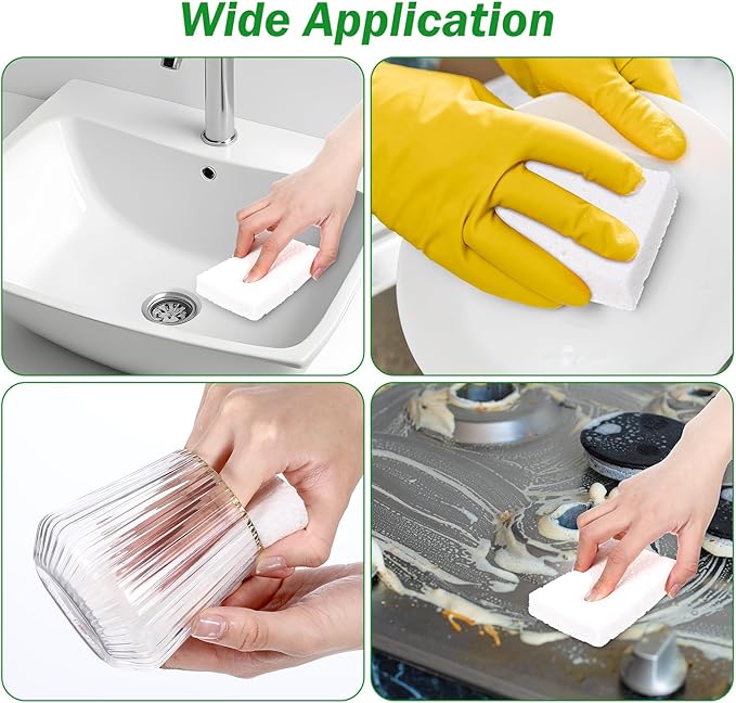 12 Pcs White Dishwashing Sponges, Super Water Absorption Reusable Natural Cellulose Sponges Cleaning Scrub Sponge for Washing Dishes DIY Craft No Damage to Tableware or Pots