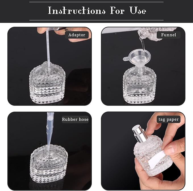 2 Pack Refillable Spray Perfume Bottles, 30ML Clear Thick Glass Empty Perfume Bottles, Perfume Atomizer Travel Cologne Sprayer Bottles