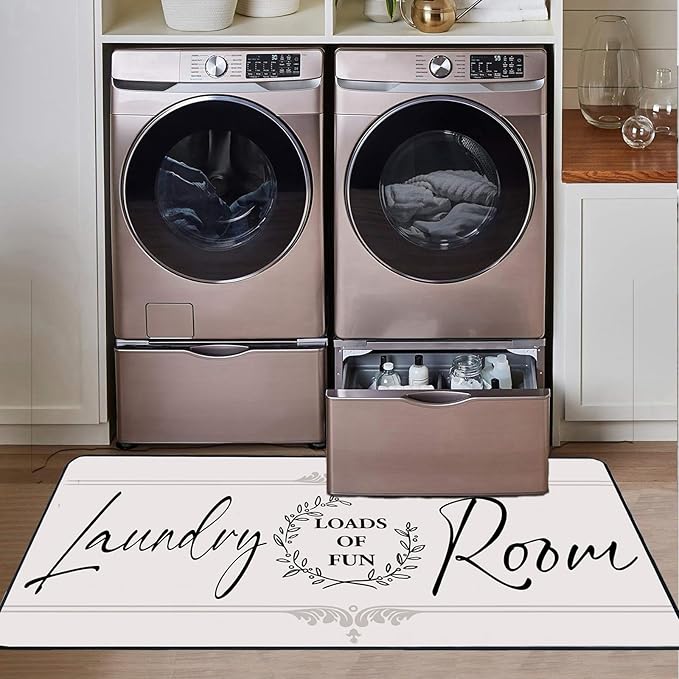 Laundry Room Rug Runner 24"X72" Non Slip Farmhouse Mats Organization and Washable Floor Long Rugs for Laundry Room Accessories Mudroom Kitchen Bathroom Area Rugs Decor