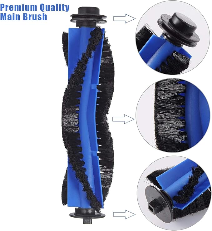 LesinaVac Replacement Part for Eufy RoboVac 11S Max RoboVac 15C Max RoboVac 30C Max RoboVac G30 Edge G10 Hybrid Robot Vacuum Cleaner Accessories Kit, Including 1 Main brush, 8 Side brushes, 4 Filters