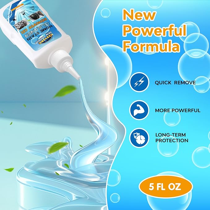 Mold Stain Remover Gel, Washing Machine Gasket Cleaner for Front Loader Washer Rubber Seal Home Stain Removal Gel for Grout, Caulk, Refrigerator, Shower, Bathtub, Bathroom Cleaning Solution (5 Fl Oz)