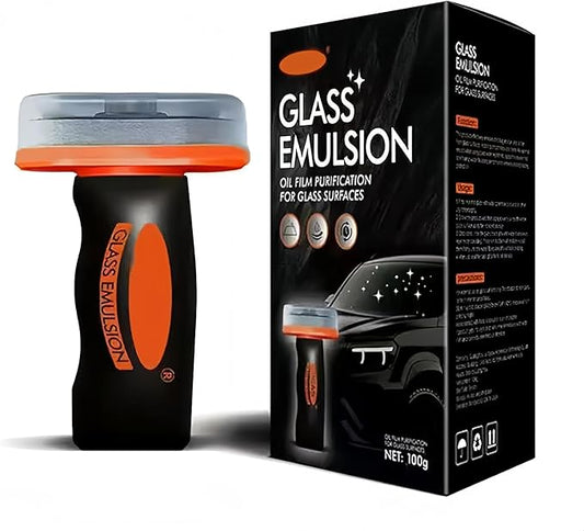 Oil Film Remover for Car Windshields and Windows, New Car Glass Oil Film Cleaner for Paint/Wheels Improve Driving Visibility Universal Anti-Rain Fog Glass Brush (1, Black)