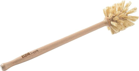 Bottle Brush, 14in Extra Long German Beechwood Handle, Strong Hemp Bristles, Zero Waste, Cleans and Scrubs Hard to Reach Wide Mouth Jars, Glasses, and Tumblers
