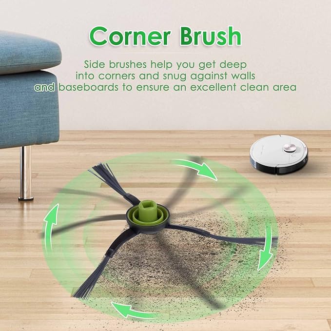 N10 Replacement Parts for Robot Vacuum Ecovacs DEEBOT OZMO N10 N10 Plus 920 950 T8 AIVI Max T9 T5 N5 N7 N8+ N8 Pro Plus Robot Vacuum Accessories, 1 Main Roller Brush, 3 HEPA Filters, 6 Side Brushes