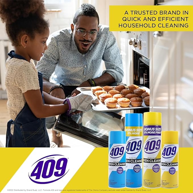 409 Heavy Duty Spray-On Oven Cleaner | Cuts Through Grease & Grime on Contact | A Powerful Clean You Can Trust | Lemon Scent, 14.5 Ounces - 6 Pack Spray Cans Heavy Duty Oven Cleaner