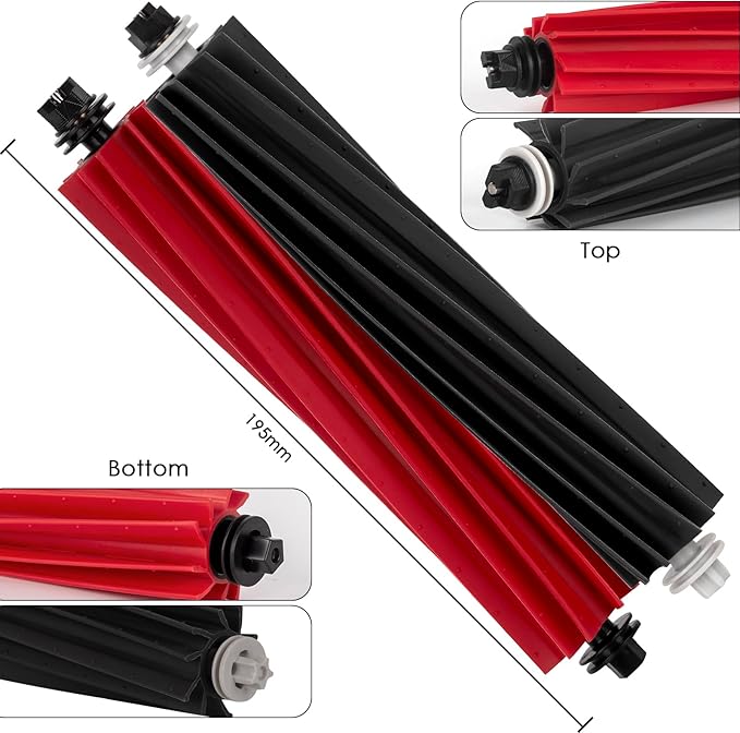 (4 Pack) Q5 Pro+ Roller Brushes Compatible with Roborock S8 Pro Ultra/ Q5 Pro/ Q5 Pro+/ Q8 Max/ Q8 Max+/ Q5 Max+ Q5 DuoRoller+, Dual Roller Brushes Rubber Brush Replacement Parts