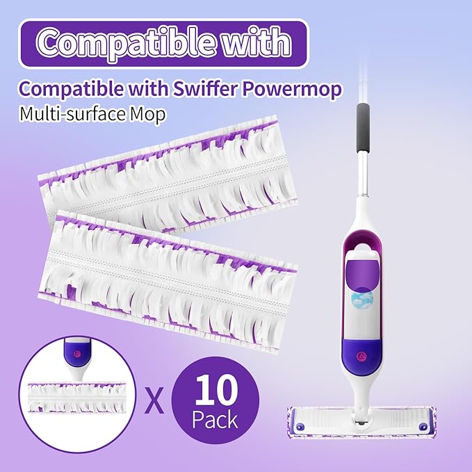 ZHAYAO 30 Pack Disposable Power Mop Pads for Swiffer Power Mop Pads, Compatible with Swiffer Power Mop Refills, Unscented Spray Replacement Floor Cleaning Refills for urface/Hardwood Floor Cleaning