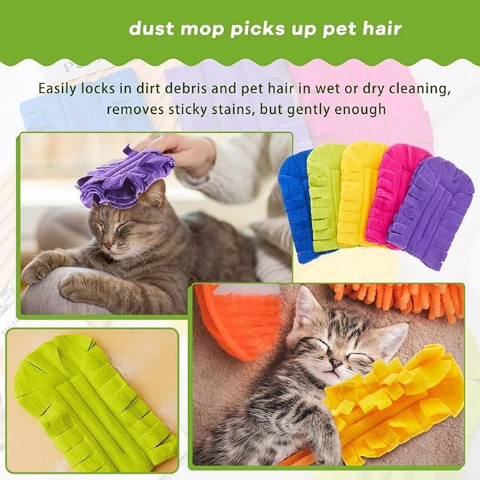 360° Electrostatic Duster Refills — The Sustainable Choice for a Dust-Free Home, Washable & Reusable, High-Density Microfiber (1 Handle + 4 Refills)