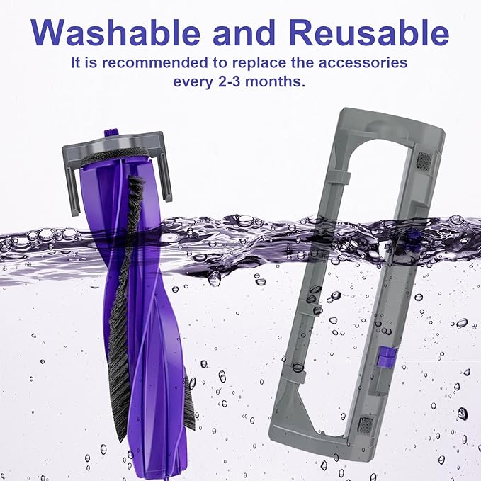 Accessories for Narwal Freo Z10, Freo Z Ultra, Freo X Plus, Freo X Ultra, Freo Pro Robot Vacuum Cleaner, Freo Z Ultra Replacement Part, 2 Main Brushes, 1 Main Brush Cover