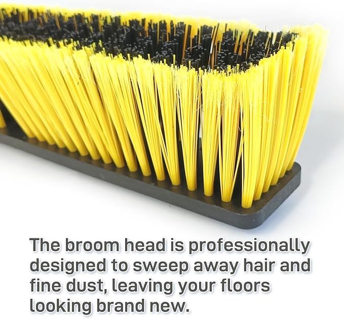 FRAXIR 4PCS Push Broom Head Outdoor Large Stiff Bristle Broom Head - Excellent Cleaning Performance - Easy Installation Broom Head(18 inches)