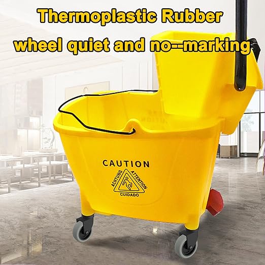AAGUT Mop Bucket Casters Replacement 3" Set of 16 Swivel Bayonet Caster Non-Marking Thermoplastic Rubber Wheels Compatible with Rubbermaid Models& Wavebrake