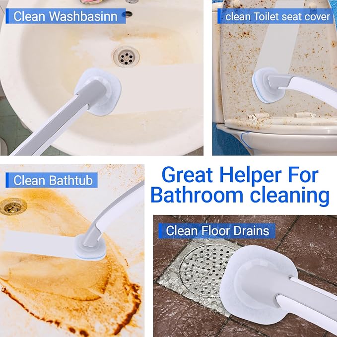 30 Count Disposable Toilet Brush Refills, Toilet Refill Pads Compatible with Oshang Toilet Brush, Bathroom Cleaning Heads