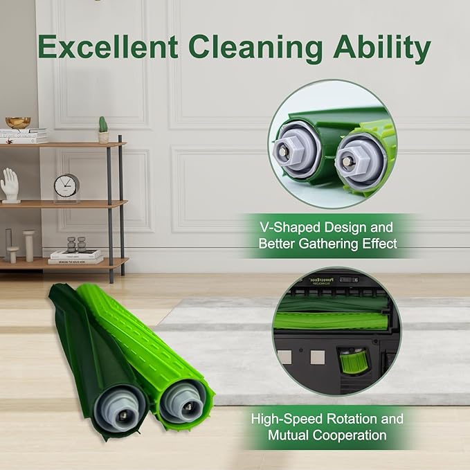 4 Set s9 Main Rubber Brush Replacement Accessories for iRobot Roomba s9 (9150) s9+ s9 Plus (9550) s Series Vacuum Cleaner