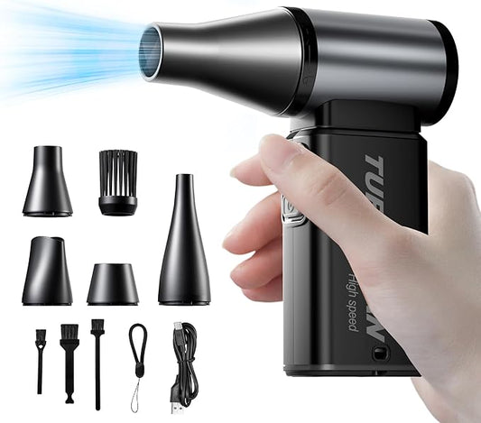 Handheld Cordless Blower, Rechargable 6 Gear Adjustable Compressed Air Duster for Cars, Keyboard,Home, Outdoor-Electric Snow Blower Turbo Jet Fan (110000 RPM,Portable,Fast Charging,Powerful,Stepless)