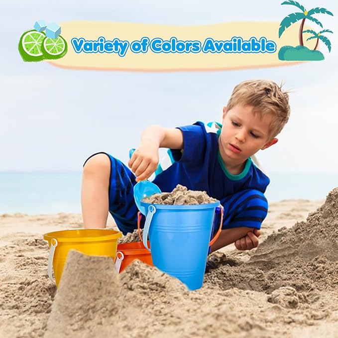 Holady Beach Toys Sand Toys Beach Shovels Beach Pail Set for Kids Summer Beach Essentials Outdoor Sand Play Fun Activities Beach Pails & Shovels