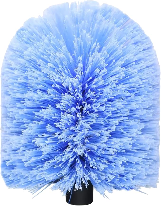 Big Cobweb Duster Head Twist-On Spider Web Fuster for Outdoor & Indoor Web Cleaning // Fits Standard 3/4 Inch Threaded Poles // Cobweb Duster Brush Head Only - Bule -1 Pack