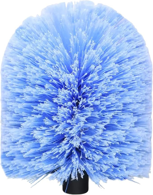 Big Cobweb Duster Head Twist-On Spider Web Fuster for Outdoor & Indoor Web Cleaning // Fits Standard 3/4 Inch Threaded Poles // Cobweb Duster Brush Head Only - Bule -1 Pack