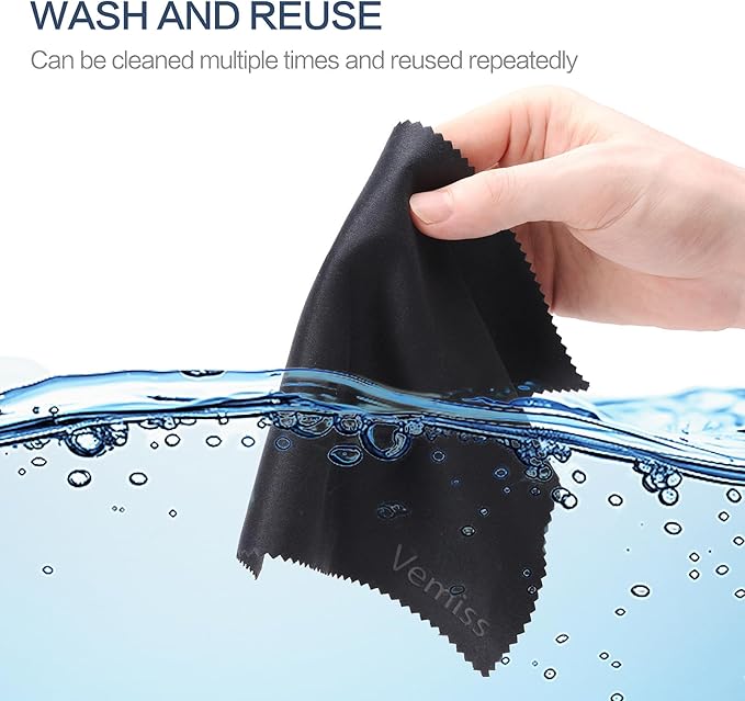 Vemiss 18 Pack Microfiber Cleaning Cloths, Eyeglasses Cleaner Wipes, Lens Wipes for Sunglasses Camera Lenses Cell Phones Laptops and More (Color 1)