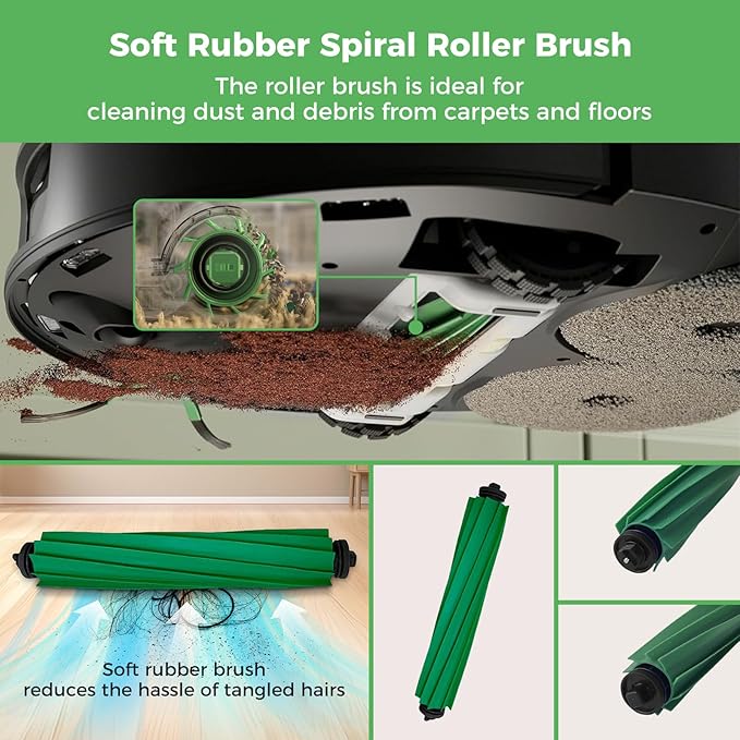 28PCS Accessories for iRobot Roomba Plus 405/505/507 Combo Robot Vacuum Cleaner, Parts Contents 2 Roller Brushes, 6 Side Brushes, 6 Dust Bags, 4 HEPA Filters, 8 Mop Pads, 1 Cleaning Brush