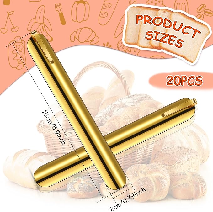 Chumia Crumbers for Servers, Table Crumb Sweepers Bread Cleaner Stainless Steel Table Crumbers for Tablecloth in Restaurants and Homes, Servers, Waiters, Waitresses Tool Accessories(Gold,20)