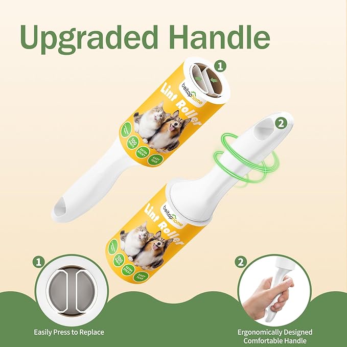 Extra Sticky Lint Roller for Pet Hair, 300 Sheets with Reinforced 3 Handles and Tough Paper, Perfect for Dog and Cat Hair Removal, Ideal for Clothes, Carpet, and Dust Cleaning Mega Value Set