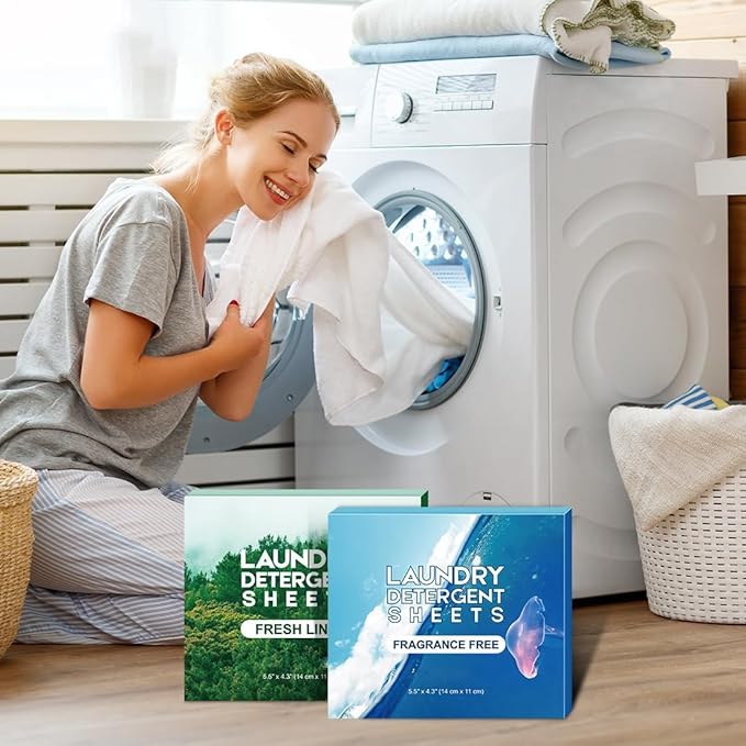 AIDEA Laundry Detergent Sheets, Unscented-(160 Loads) 80 Sheets, Laundry Soap, Washer Detergent, Liquid-Free, Dryer Sheet for Travel, Home Washing