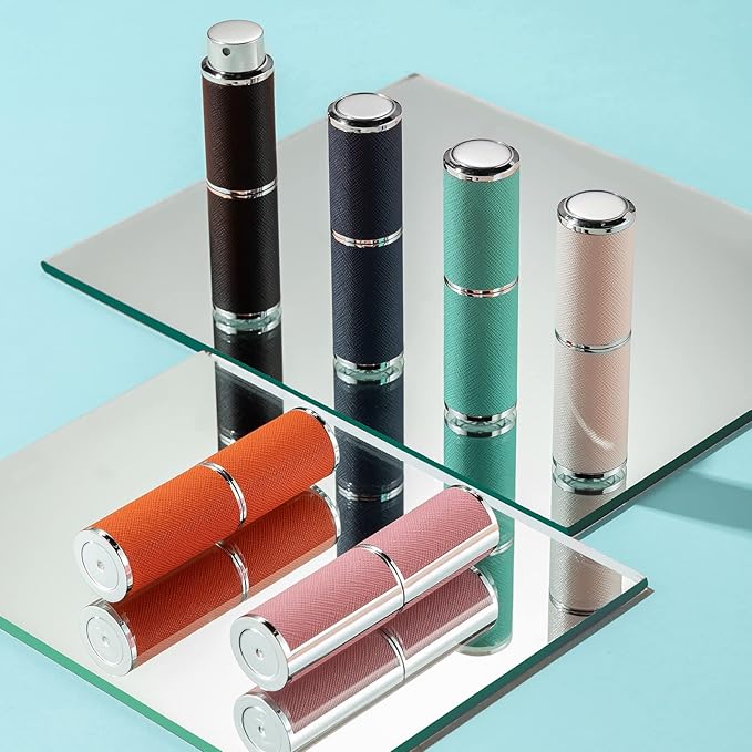 8ML Perfume Atomizer, Empty Leather Cologne Spray Bottle, Mini Perfume Sprayer Dispenser for Travel (1PCS, Green)