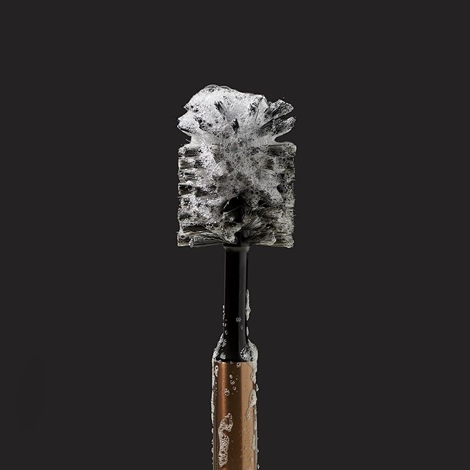 Ionic Bottle Brush, Magnetized to Stand Upright, Stainless Steel with Replaceable Head, Bronze