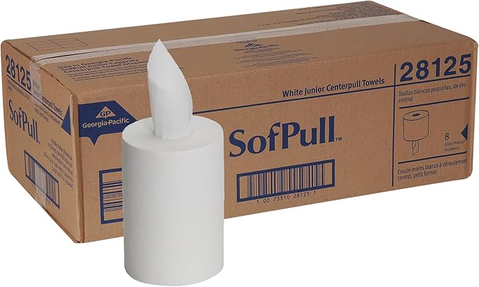 SofPull Junior Centerpull Premium Paper Towel by GP PRO, Georgia-Pacific , White, 28125, 8 Rolls Per Case