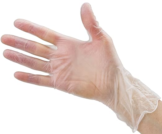CARE PLUS Vinyl Gloves Clear Small Size 100 Count | Heavy Duty, Non-Sterile, Powder-Free, Latex-Free Rubber | Food Prep, Kitchen & Cleaning Gloves, Ideal for Professional Use