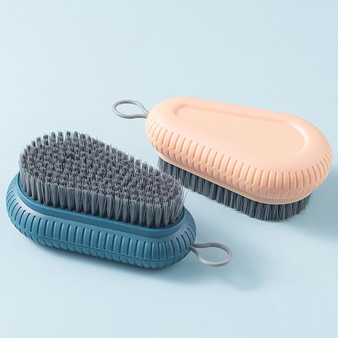 2pcs Carpet Cleaning Brush,Laundry Brush for Stains on Clothes, Scrub Brushes for Cleaning,Laundry Scrub Brushes for Clean Carpet,Clothes,Shoes,Tile etc (Grey+Blue)