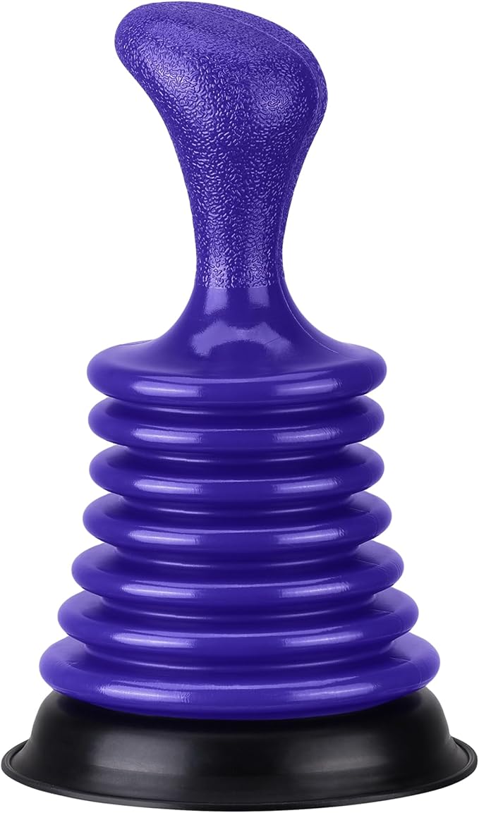 Luigi's Sink Plunger Kitchen - Sink Plunger Bathroom - Drain Bathtub or Shower - Small and Powerful Clog Remover - Commercial Style Plumbers Plungers with Large Bellows - Blue - Mini