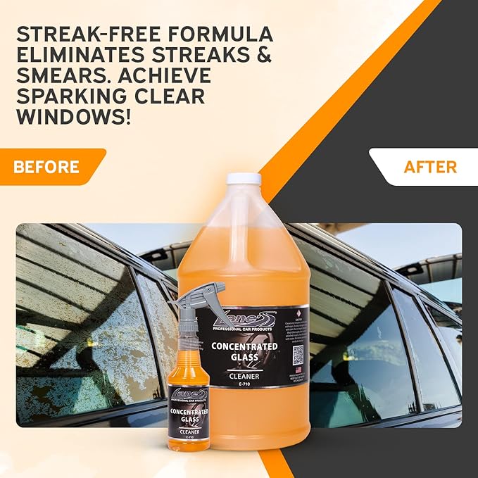 LANE'S Concentrated Auto Glass Cleaner | Tint-Safe Car Windshield, Window Cleaner | Removes Automotive Smoke Film, Fingerprints, & Smudges | Streak-Free, Safe for All Glasses | 16oz, 2 Pack