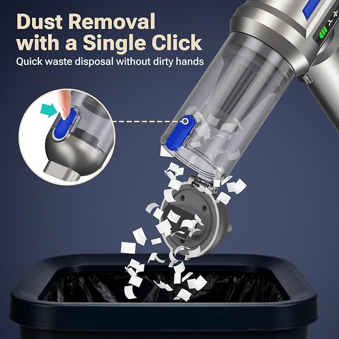 Yomile Mini Vacuum Cleaner, 2 in 1 27000PA Brushless Car Vacuum &250000RPM Air Duster 9000mAh Battery Air Blower Wireless Handheld Vacuum for Car,Office and Home
