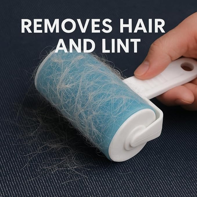 iLifeTech Reusable Lint Roller Sticky Picker Set Cleaner Lint Roller Pet Hair Remover Brush for Bed, Carpet, Sofa Medium Size + 2 Travel Size