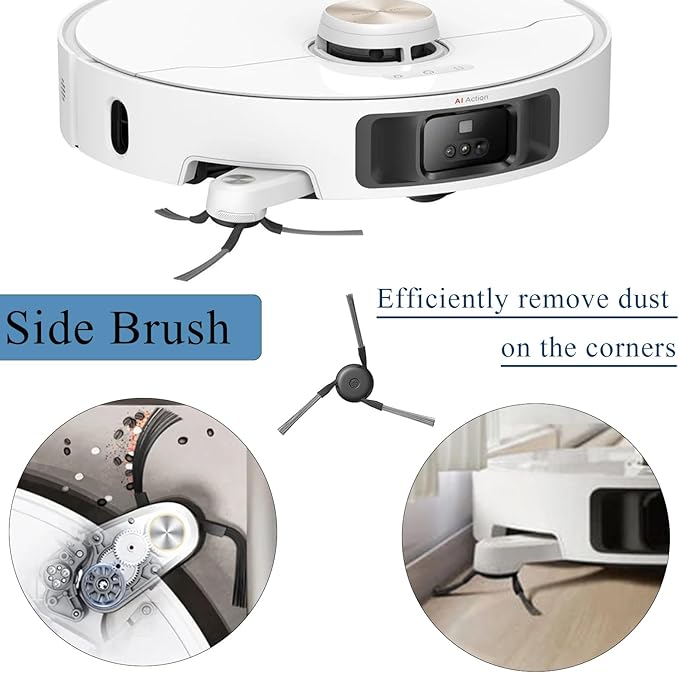 Replacement Parts for Dreame L40 Ultra/X40 Ultra Complete/X40 Ultra/X40 Master/MOVA P10 Pro Ultra/Mova P50 Pro Ultra, Accessories 1 Main Brush, 4 Dust Bags, 6 Wipe Pads, 4 HEPA Filters, 4 Side Brush