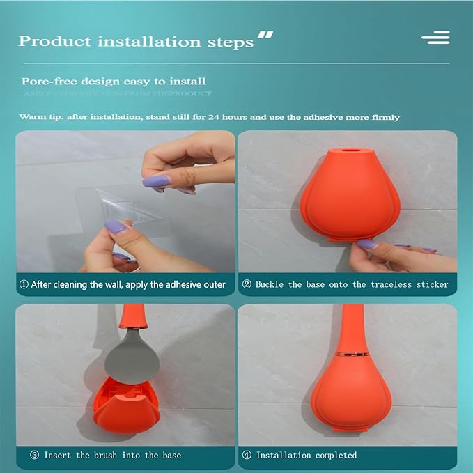 2025 New Modern Flexible Silicone Toilet Caspa for Home，Silicone Toilet Bowl Brush & Holder Set, Wall Mounted Cleaning Kit with Dispenser, Flexible & Hygienic Bathroom Scrubber for Home (#A+B)