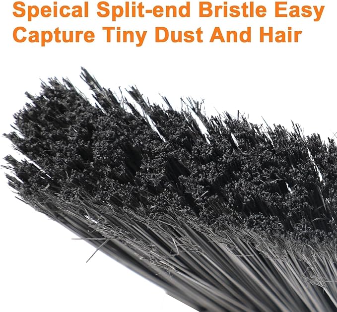 SZJYHQY Outdoor Indoor Broom, Brooms for Sweeeping Indoor, Heavy-Duty Kitchen Broom with Long Pole, Angle Broom Orange for Garages Restaurant Courtyard Office Slidewalk Lobby Sweep Dust