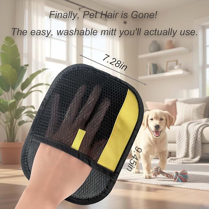 NOTYETING Pet Hair Removal Glove for Dogs and Cats - Upgraded Electrostatic & Reusable 1-Pack, Magic Brush Tool for Laundry, Furniture, Couch, Carpet and Car Seat