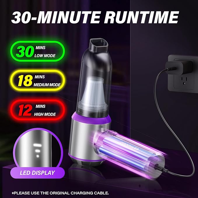 AURACIA Handheld Car Vacuum (Grey-purple)