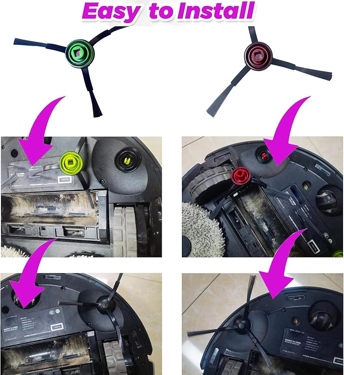 PELLYDA Side Brushes Compatible with ECOVACS DEEBOT X1, T10 Omni,T10 Plus,T20 Omni, T8 AIVI,T9+,N8 Pro Plus,N10 Plus,OZMO 920, OZMO 950, yeedi vac vac 2 Pro Vacuum Cleaner.(8 Pack)